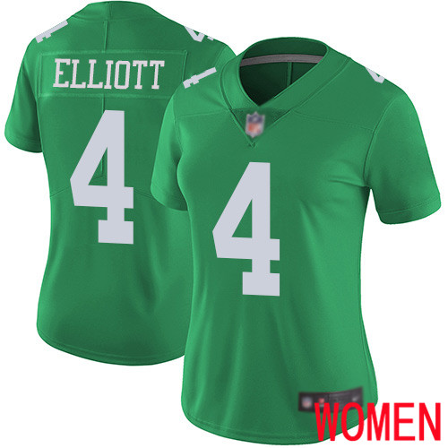 Women Philadelphia Eagles #4 Jake Elliott Limited Green Rush Vapor Untouchable NFL Jersey Football
